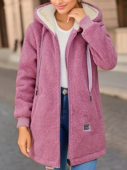Krista | Warme Teddyweste mit Kapuze für Damen
